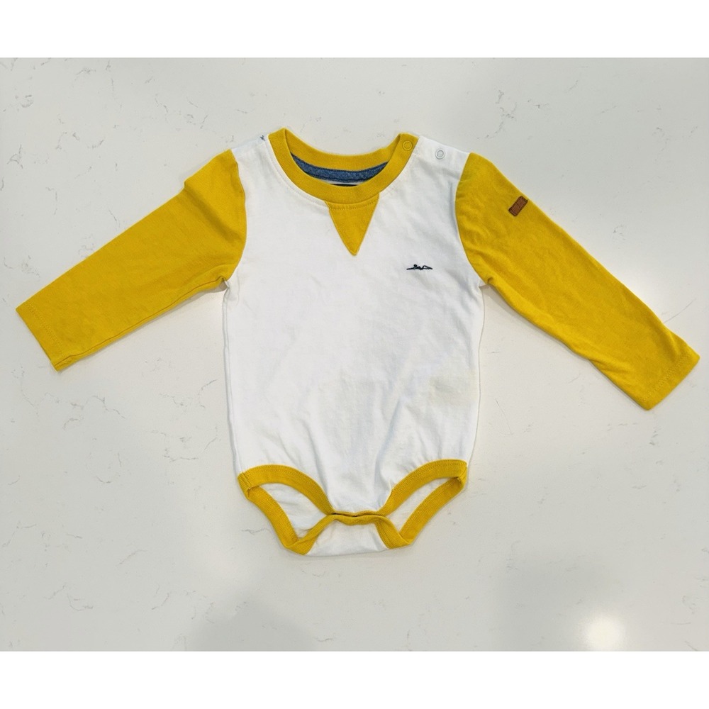 7 for all Mankind Raglan Long Sleeve One Piece Bodysuit Boy's Size 12 Months